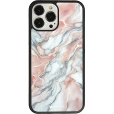 iPhone 13 Pro Max Case Hülle - Silikon schwarz Rosa Leuchtender Marmor