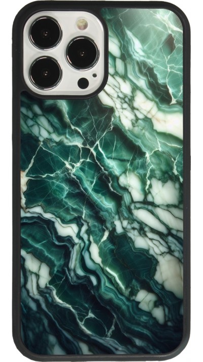 iPhone 13 Pro Max Case Hülle - Silikon schwarz Majestätischer grüner Marmor