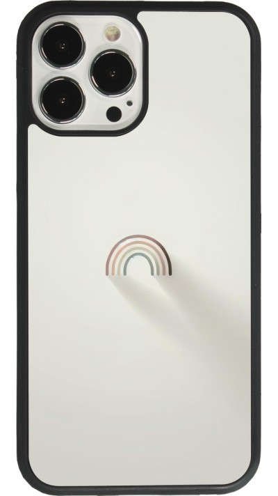 iPhone 13 Pro Max Case Hülle - Silikon schwarz Mini Regenbogen Minimal