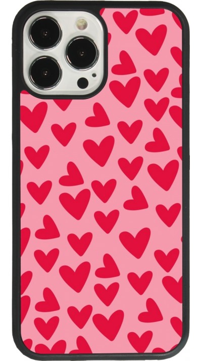 iPhone 13 Pro Max Case Hülle - Silikon schwarz Mom 2024 kleine Herzen