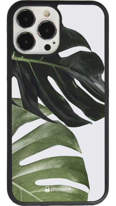 iPhone 13 Pro Max Case Hülle - Silikon schwarz Monstera Plant