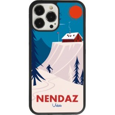 Coque iPhone 13 Pro Max - Silicone rigide noir Nendaz Cabane Ski