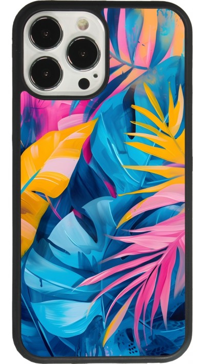 iPhone 13 Pro Max Case Hülle - Silikon schwarz Palms Blue