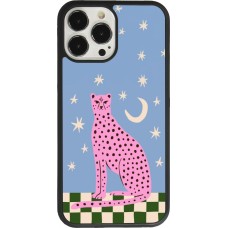 Coque iPhone 13 Pro Max - Silicone rigide noir Pink leopard with stars 2026