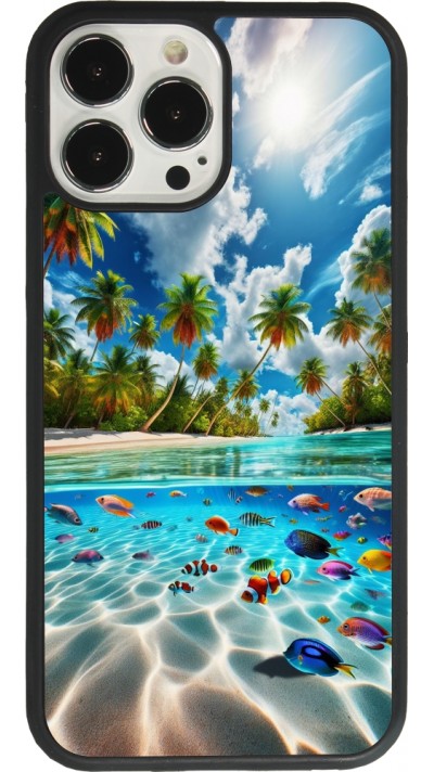 Coque iPhone 13 Pro Max - Silicone rigide noir Plage Paradis