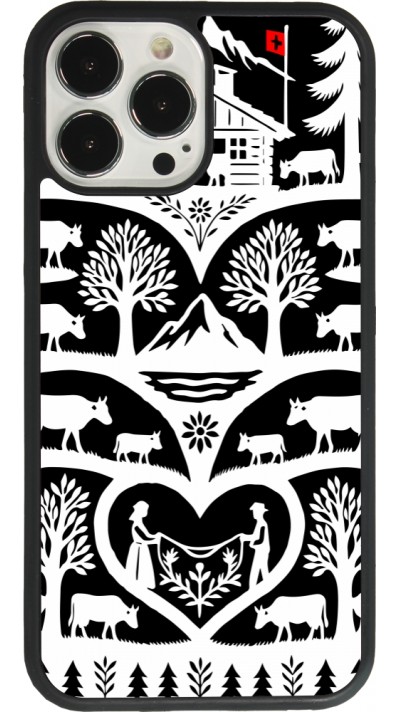 Coque iPhone 13 Pro Max - Silicone rigide noir Poya Suisse 2 noir
