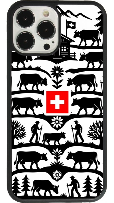 Coque iPhone 13 Pro Max - Silicone rigide noir Poya Suisse 3