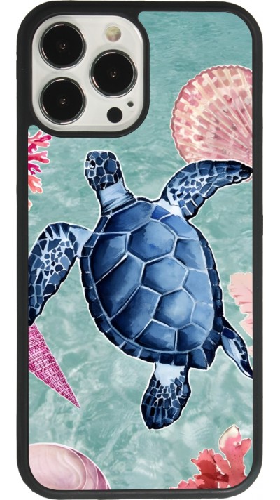 Coque iPhone 13 Pro Max - Silicone rigide noir Preppy Turtle
