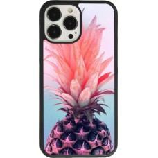 iPhone 13 Pro Max Case Hülle - Silikon schwarz Purple Pink Pineapple