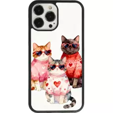 Coque iPhone 13 Pro Max - Silicone rigide noir Saint Valentines Day 26 Cat Love