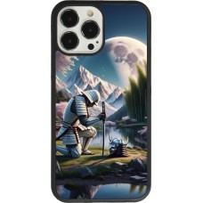 iPhone 13 Pro Max Case Hülle - Silikon schwarz Samurai Katana Mond