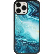 iPhone 13 Pro Max Case Hülle - Silikon schwarz Sea Foam Blue
