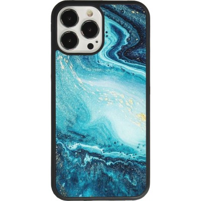 iPhone 13 Pro Max Case Hülle - Silikon schwarz Sea Foam Blue