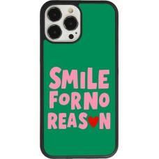 Coque iPhone 13 Pro Max - Silicone rigide noir Smile for no reason 2026