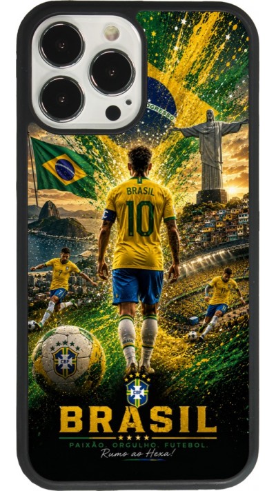 iPhone 13 Pro Max Case Hülle - Silikon schwarz Fussball Brasilien splash 2026