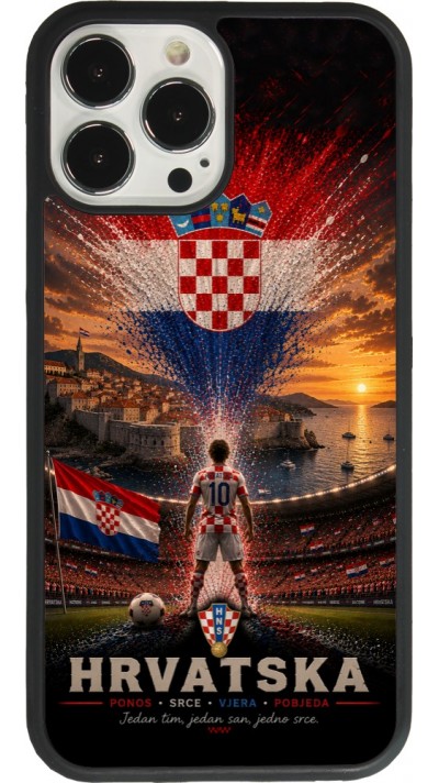 iPhone 13 Pro Max Case Hülle - Silikon schwarz Fussball Kroatien splash 2026