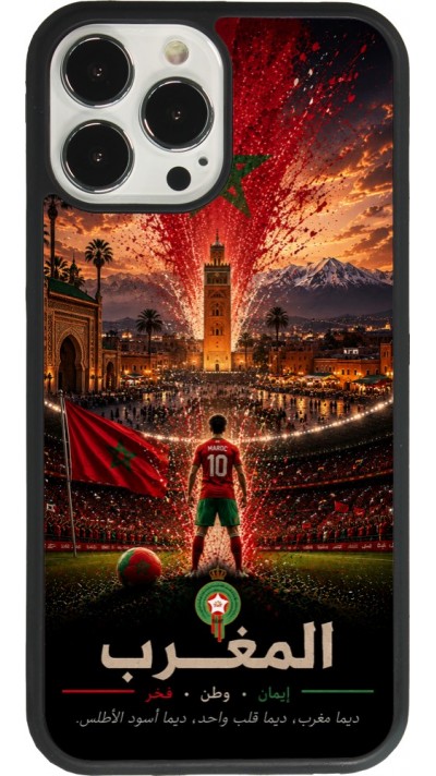 iPhone 13 Pro Max Case Hülle - Silikon schwarz Fussball Marokko splash 2026