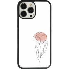 iPhone 13 Pro Max Case Hülle - Silikon schwarz Spring 23 minimalist flower