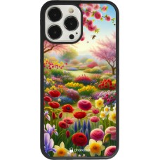 Coque iPhone 13 Pro Max - Silicone rigide noir Spring 25 Bouquet printemps