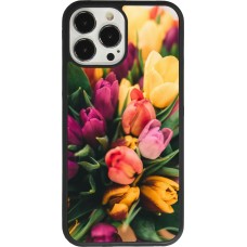 Coque iPhone 13 Pro Max - Silicone rigide noir Bouquet of tulips Spring 2026