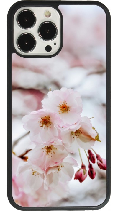 Coque iPhone 13 Pro Max - Silicone rigide noir Cherry tree Spring 2026