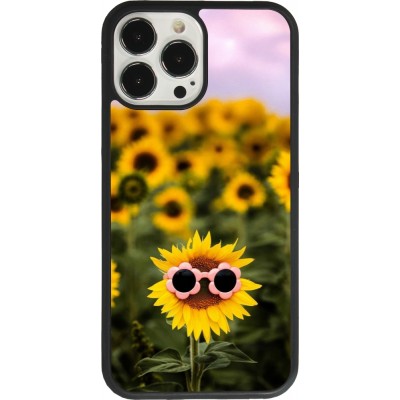 iPhone 13 Pro Max Case Hülle - Silikon schwarz Sunflower with glasses 2026