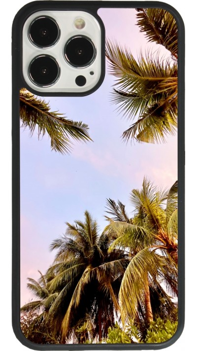 iPhone 13 Pro Max Case Hülle - Silikon schwarz Summer 2023 palm tree vibe