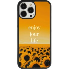 Coque iPhone 13 Pro Max - Silicone rigide noir Summer 2025 Enjoy your life