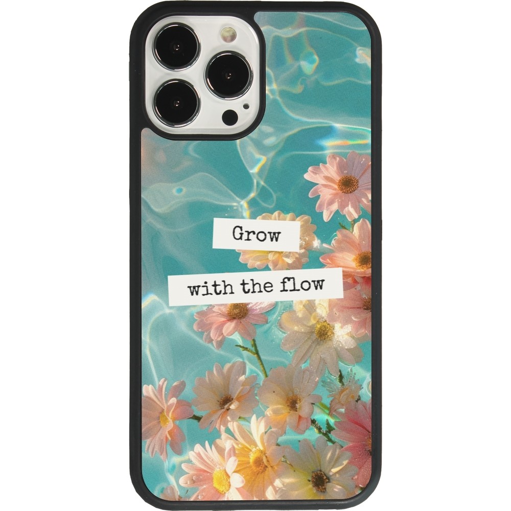 iPhone 13 Pro Max Case Hülle - Silikon schwarz Summer 2025 Grow with the flow