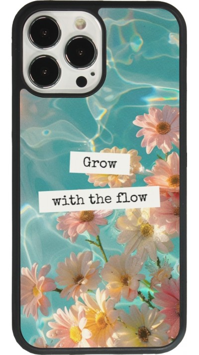 iPhone 13 Pro Max Case Hülle - Silikon schwarz Summer 2025 Grow with the flow
