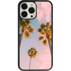 Coque iPhone 13 Pro Max - Silicone rigide noir Summer 2025 Palmiers