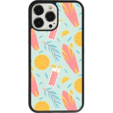 Coque iPhone 13 Pro Max - Silicone rigide noir Summer 2025 Pattern citron