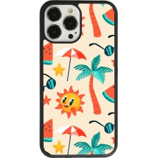 iPhone 13 Pro Max Case Hülle - Silikon schwarz Summer 2025 Pattern soleil