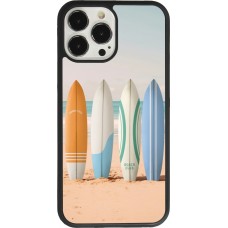 Coque iPhone 13 Pro Max - Silicone rigide noir Summer surfboard 2025