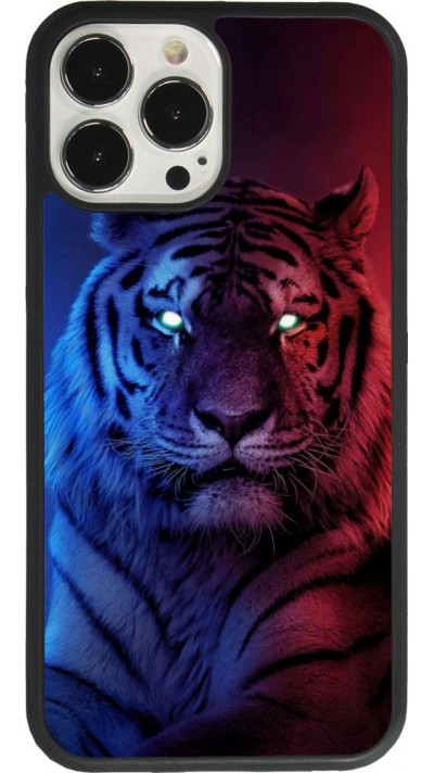 iPhone 13 Pro Max Case Hülle - Silikon schwarz Tiger Blue Red