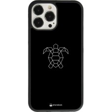 Coque iPhone 13 Pro Max - Silicone rigide noir Turtles lines on black