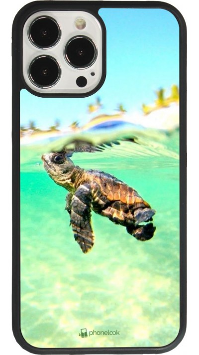 Coque iPhone 13 Pro Max - Silicone rigide noir Turtle Underwater