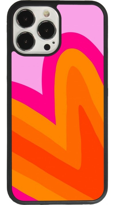 iPhone 13 Pro Max Case Hülle - Silikon schwarz Valentine 2024 heart gradient