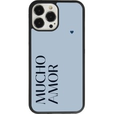 iPhone 13 Pro Max Case Hülle - Silikon schwarz Valentine 2024 mucho amor azul