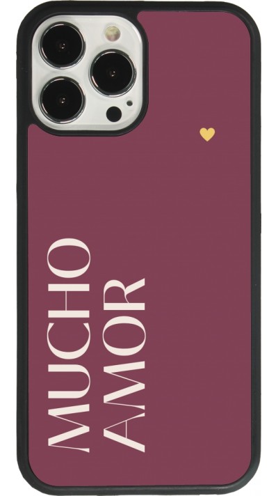 iPhone 13 Pro Max Case Hülle - Silikon schwarz Valentine 2024 mucho amor rosado