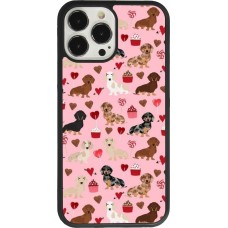 iPhone 13 Pro Max Case Hülle - Silikon schwarz Valentine 2024 puppy love