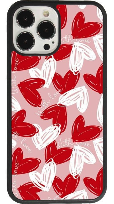 iPhone 13 Pro Max Case Hülle - Silikon schwarz Valentine 2024 with love heart