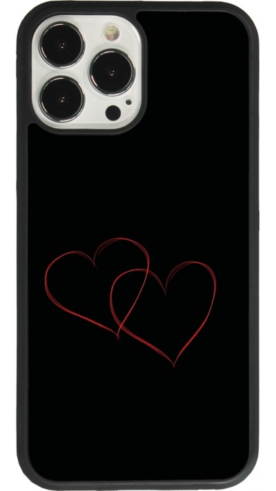 iPhone 13 Pro Max Case Hülle - Silikon schwarz Valentine 2023 attached heart