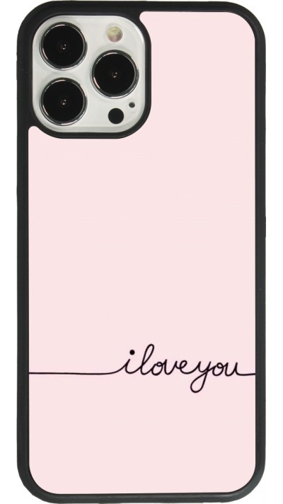 iPhone 13 Pro Max Case Hülle - Silikon schwarz Valentine 2023 i love you writing