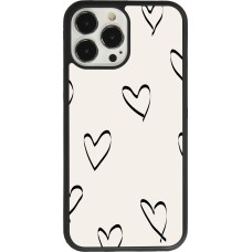 iPhone 13 Pro Max Case Hülle - Silikon schwarz Valentine 2023 minimalist hearts