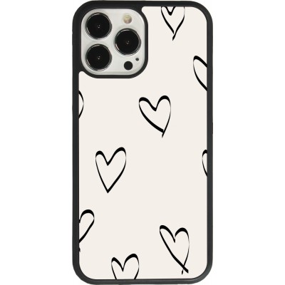 iPhone 13 Pro Max Case Hülle - Silikon schwarz Valentine 2023 minimalist hearts