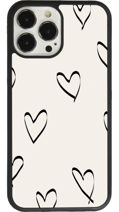 iPhone 13 Pro Max Case Hülle - Silikon schwarz Valentine 2023 minimalist hearts