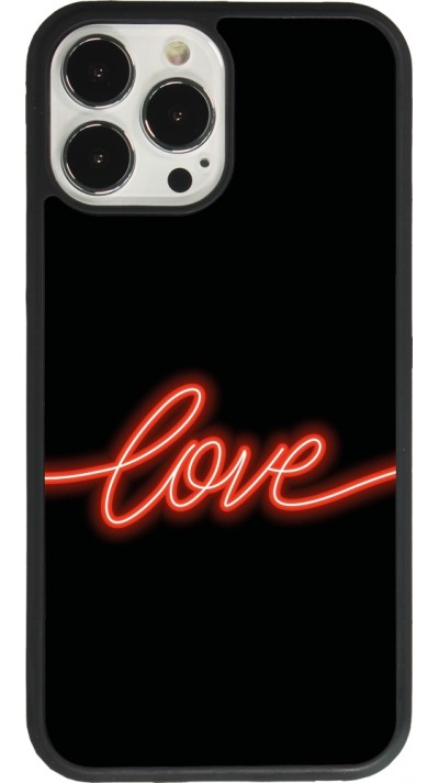 iPhone 13 Pro Max Case Hülle - Silikon schwarz Valentine 2023 neon love