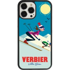 iPhone 13 Pro Max Case Hülle - Silikon schwarz Verbier Ski Downhill