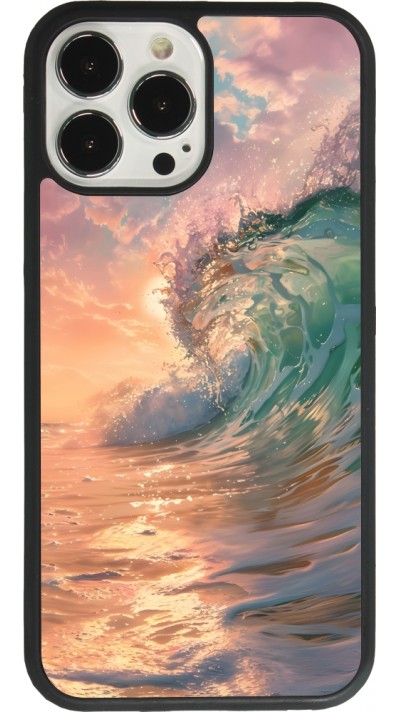 iPhone 13 Pro Max Case Hülle - Silikon schwarz Wave Sunset